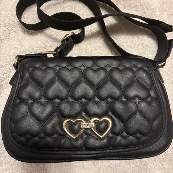 Juicy Couture Handbags - Juicy Couture Black Straight From The Heart Quilted Heart Crossbody Bag